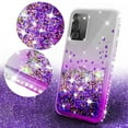 thumbnail image 4 of Cute Phone Case for Galaxy A32 5G Case w[Tempereded Glass] Liquid Glitter Bling Diamond Bumper Girls Women for Samsung Galaxy A32 5G - Clear/Purple, 4 of 5