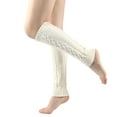 thumbnail image 2 of AINIYS Lady Winter Warm Leg Warmer Cable Knitted Crochet Long Socks Long Boot Socks Knit Warm Leg Warmers White Free Size, 2 of 4