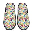 thumbnail image 2 of KLL Colorful Dinosaurs Slippers for Women Men House Slip on Indoor Outdoor Bedroom Furry Fleece Lined Ladies Comfy Anti-Skid Rubber Hard Sole-Large, 2 of 8