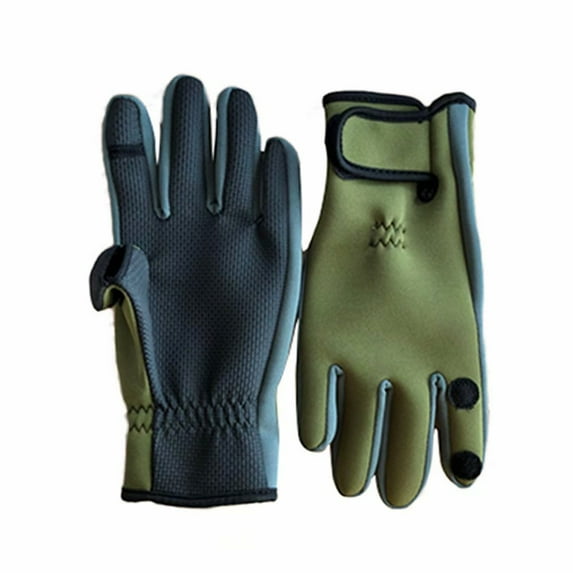 Mr.Garden UV Protection Fishing Gloves 2 Cut Fingers Rubber Gloves for Outdoor Fishing Hiking Running, 4.3”x9.6”