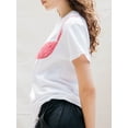 thumbnail image 3 of Gupgi T-Shirts Blancs pour Femmes Soutien-Gorge Imprimé Manches Courtes Col Rond Tee Ample Tops d'Été Décontractés, 3 of 6
