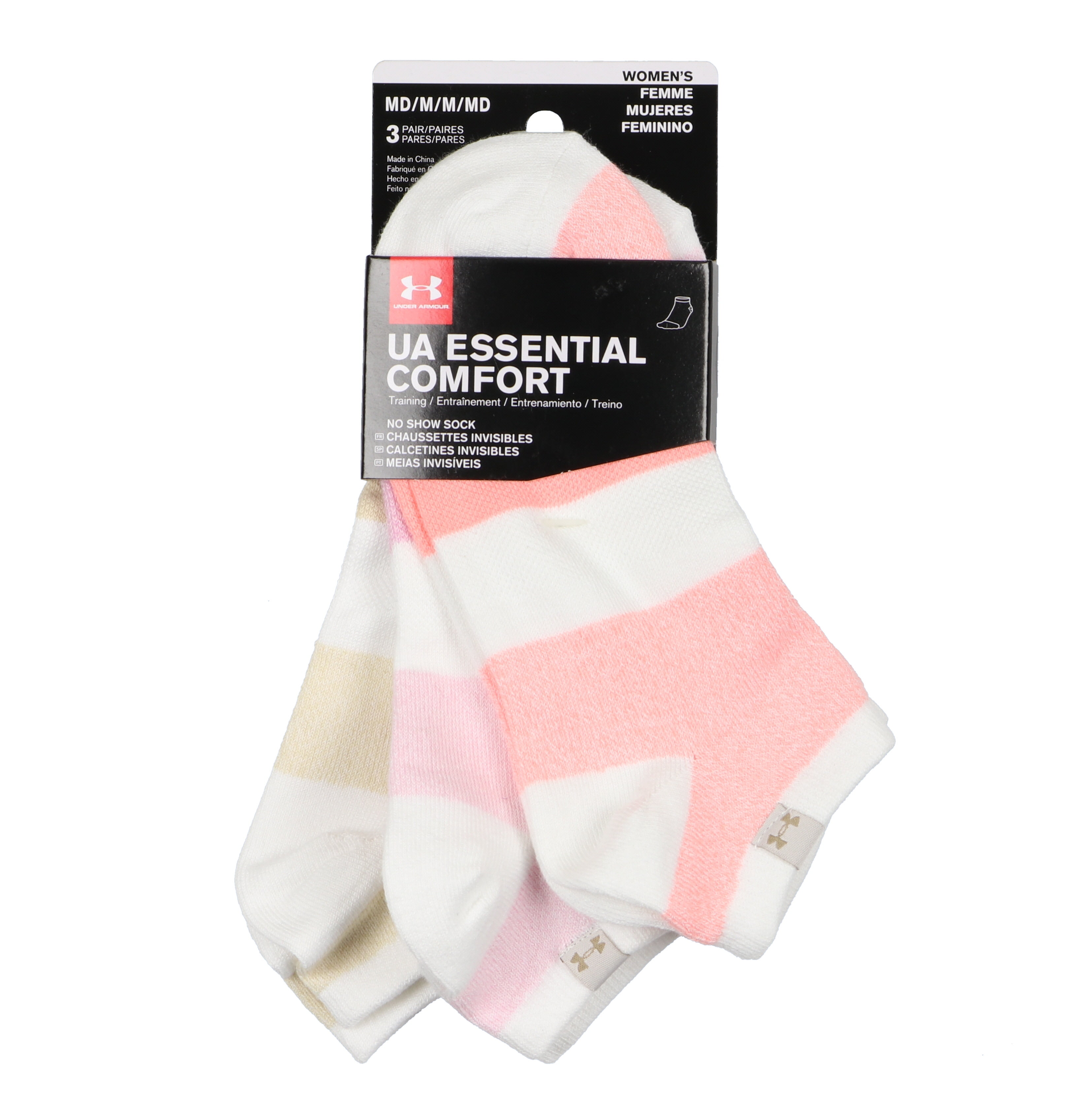 Under Armour Women's Essential Comfort No Show 3Pack Socks Medium (7