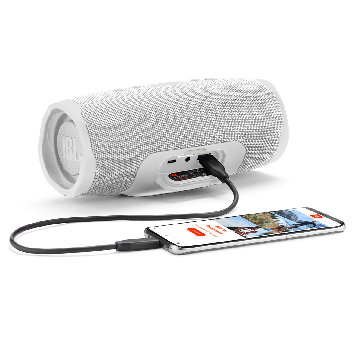 JBL Charge 4 Portable Waterproof Wireless Bluetooth Speaker - White - image 3 of 7