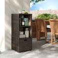 thumbnail image 4 of Costway Armoire de Rangement Extérieure avec Tablettes de Rangement et Tiroir Amovible pour Véranda Brun Mélangé, 4 of 9