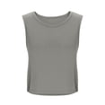 thumbnail image 4 of Built in Bra Tank Tops for Women BWASD Adjustabl Double Lined Casual Sleeveless Top Padded Shelf Bra Camisole Workout Outdoor Sport Tops Summer S-XXL Light Ashy, 4 of 7