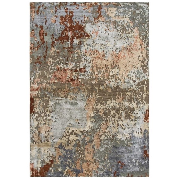 Alora Decor Noble 8' x 10' Abstract Brown/Gray/Gray/Rust/Blue Hand Knot Area Rug