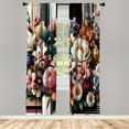 thumbnail image 2 of Ambesonne Modern Curtains, Jumble Colors Spring Floral, Pair of 28"x95", Rose Eggshell Multicolor, 2 of 2
