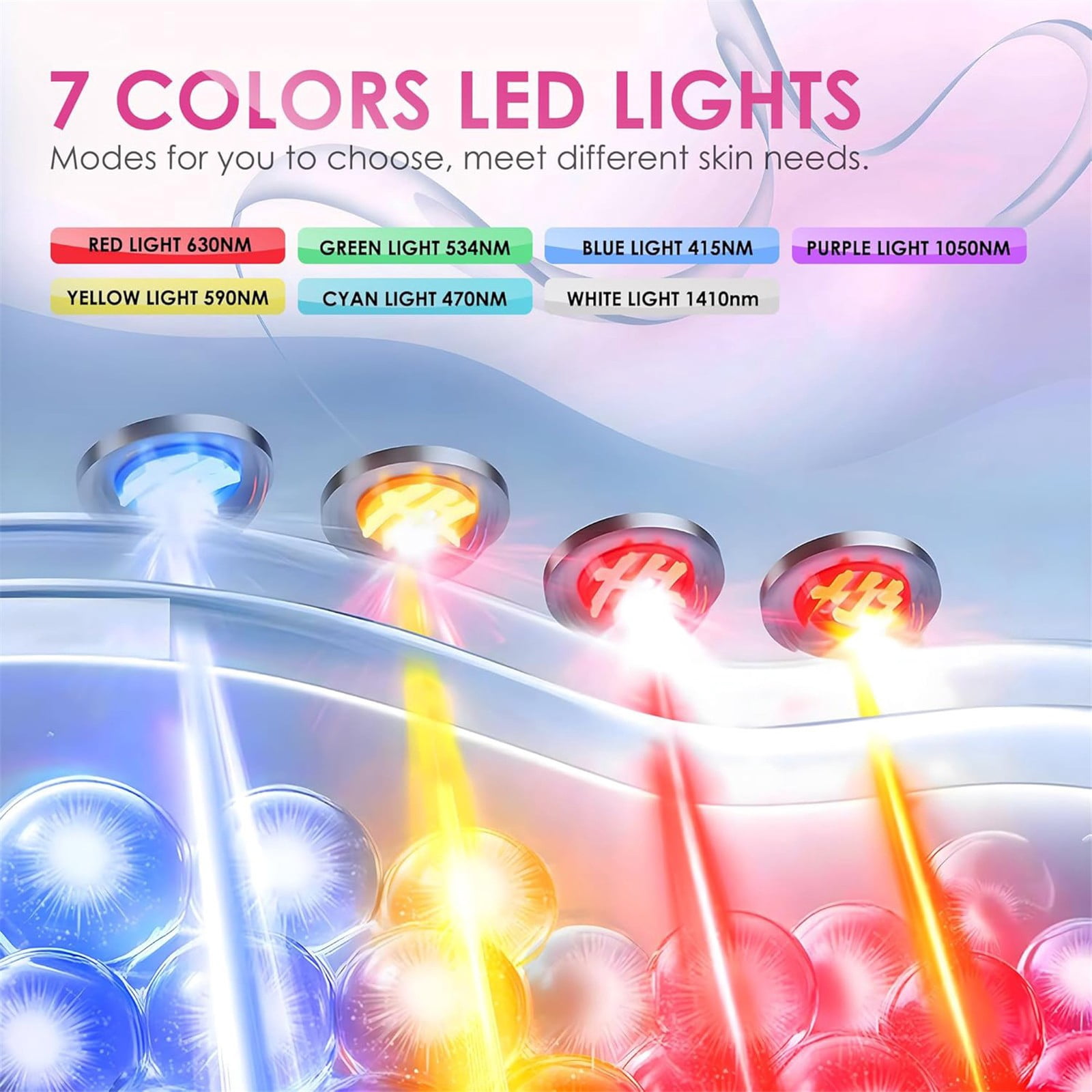 LED Face Mask Light Therapy Seven Color Red Light Therapy for Face and Blue Light Facial Infrared Light Therapy Device for Home Use