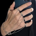 thumbnail image 2 of Pulsera de cadena con anillos de dedo para mujer, pulsera de borla de cadena en capas Punk con anillo de dedo, garras de dedo, joyería para brazo ER, 2 of 5