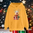 thumbnail image 6 of Feancey Merry Christmas Cute Hoodies for Women Funny Reindeer Print Pullover Tops Drawstring Long Sleeve Fleece Hooded Sweatshirts with Pocket Yellow XXL, 6 of 7