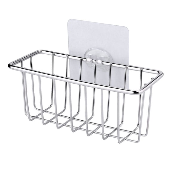 HEANUJJ Stainless Steel Sink Caddy Plated Silver, Fast Draining, Space-Saving Kitchen Storage Basket