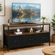 thumbnail image 1 of Yeshouse Soporte de TV con 3 cajones de tela, armario de TV de 55 pulgadas, soporte de TV de almacenamiento de sala de estar moderno, centro de entretenimiento con espacio abierto, 1 of 8