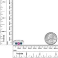 thumbnail image 6 of Gem Stone King 14K White Gold Pink Created Sapphire & London Blue Topaz 3-Stone Engagement Ring | 1.21 Cttw | Round 5MM and 4MM | Three Stone Wedding Anniversary Promise Ring for Women (Size 6), 6 of 6