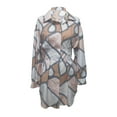 thumbnail image 5 of oyyn Fashion Women Short Dress Diamond Elegant Commuting Long Sleeves Lapel Midi Shirt Dress M, 5 of 6
