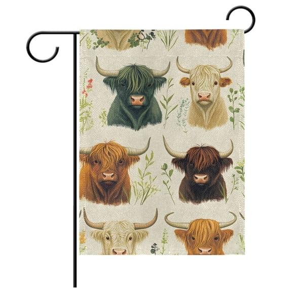 Ryvnso Highland Cattles Pattern Garden Flag 12x18 Inch Double Sided Seasonal Yard Decoration