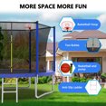 thumbnail image 6 of 8 FT Outdoor Child Trampoline, Outdoor Fitness Trampoline with Safe Enclosure Net, Basketball Hoop, Ladder, Recreational Trampolines for Adults, Children, Park, Kindergarten, Outdoor, Blue + Black, 6 of 9