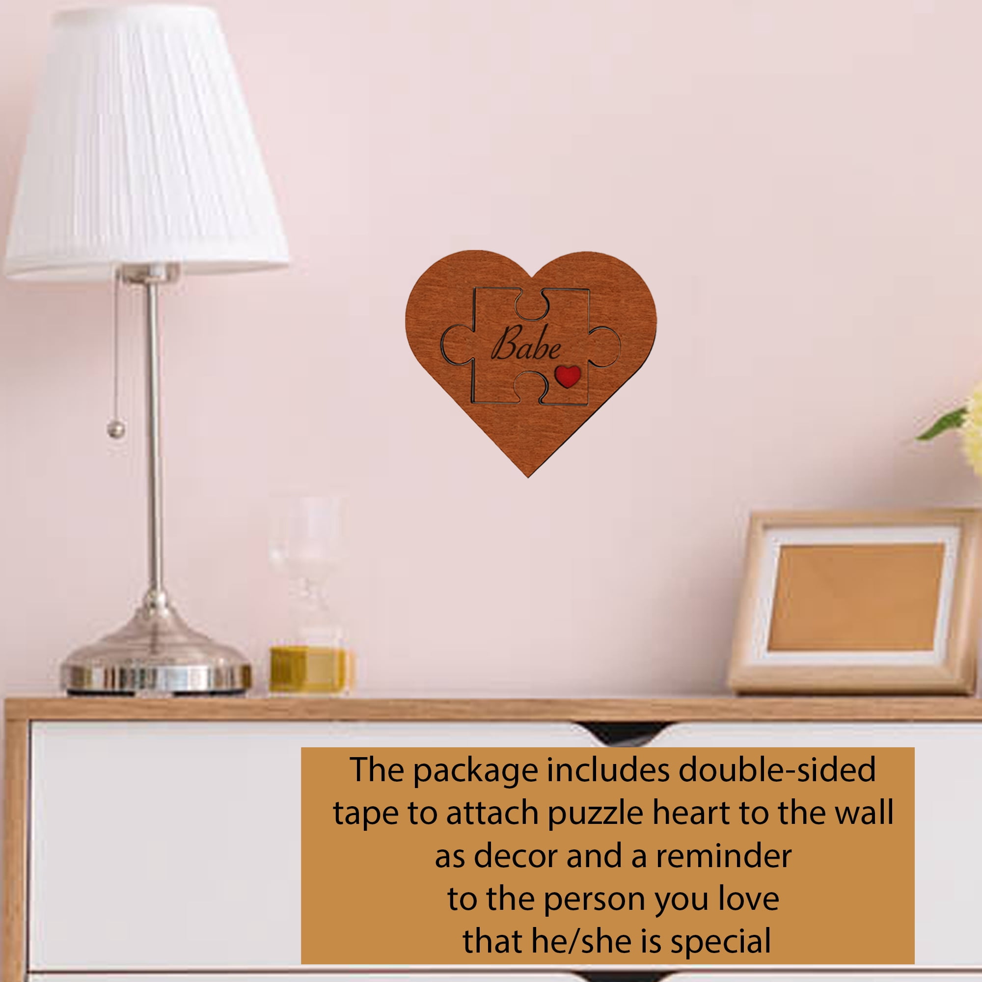 Will You Be My Girlfriend - Unique Be My Girlfriend Proposal Card Ideas, Engraved Wood Heart Shaped Gift Puzzle Piece Sign with Hidden Message, Wooden Wall or Table Mounted Décor