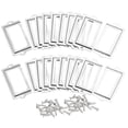 thumbnail image 1 of Unique Bargains 70x33mm Drawer Tag Label Metal Label Holder File Tag Frames Silver Tone 30 Pack, 1 of 6