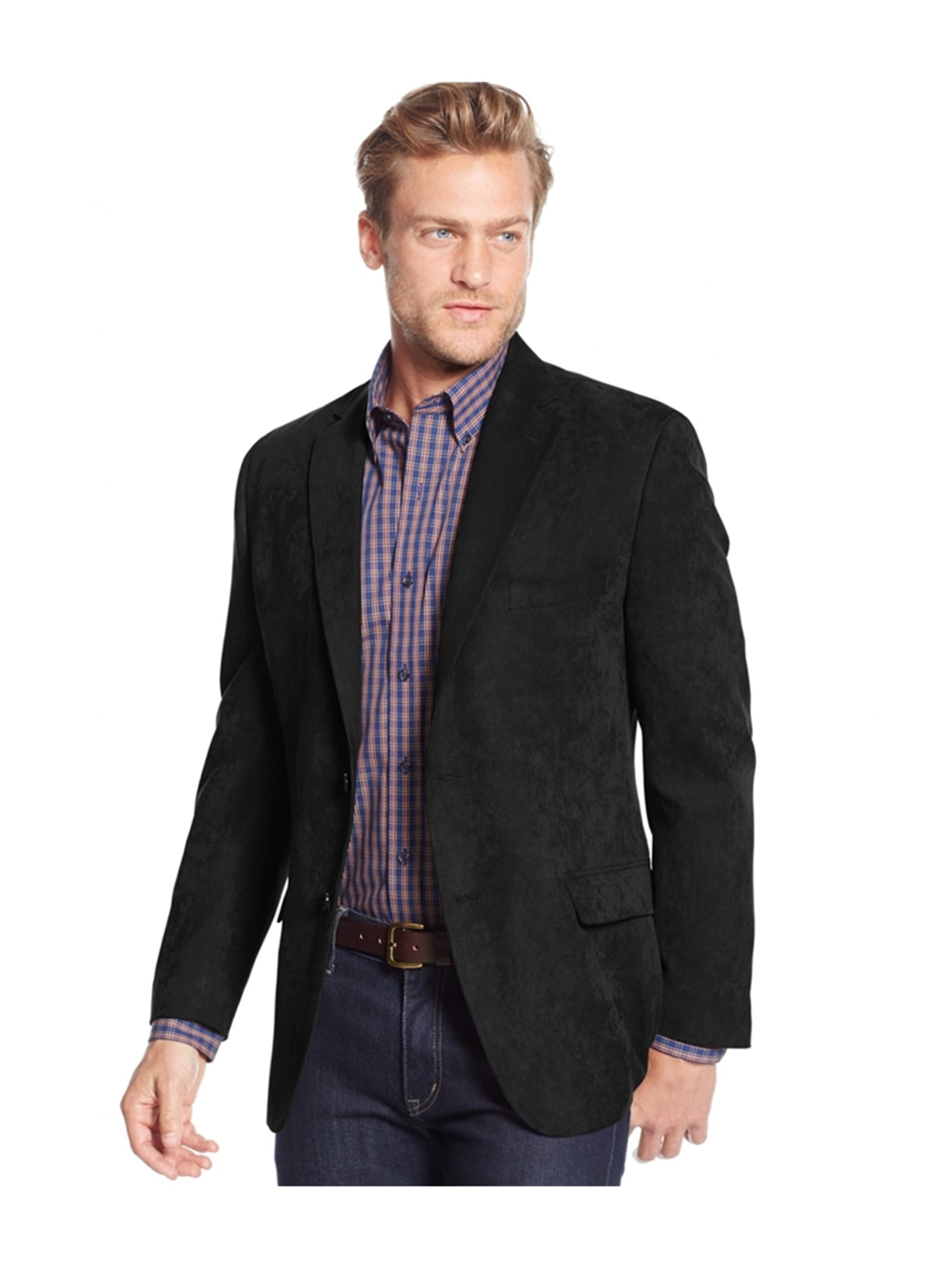 mens suede blazer jacket black