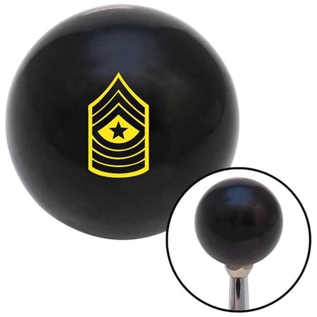 American Shifter Yellow 10 Sergeant Major Black Shift Knob with M16 x 1.5 Insert Shifter Auto Manual Brody