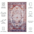 thumbnail image 6 of SAFAVIEH Tucson Jacqueline Traditional Machine Washable Area Rug, Beige/Red, 9' x 12', 6 of 8