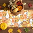 thumbnail image 3 of Fall Table Runner Thanksgiving Orange Pumpkin Table Runners Watercolor Pumpkins Cotton Linen Dresser Scarf Kitchen Dining Table Decor for Fall Holiday Party Decor 13x72 Inch, 3 of 9