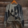 thumbnail image 6 of NMMUED Women's Halloween Sweatshirt Pullover Tops Pumpkin Season Sweatshirt Ghost Sweatshirts Spooky Season Tee Tops Women's Halloween Shirts Gray M, 6 of 6