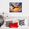 thumbnail image 5 of Acheng Eagle Canvas Wall Art Flying Eagle Pictures Bird Wildlife Poster Aesthetic Vintage Prints for Living Room Bedroom Home Decorations Framed Ready To Hang 20x16in, 5 of 6