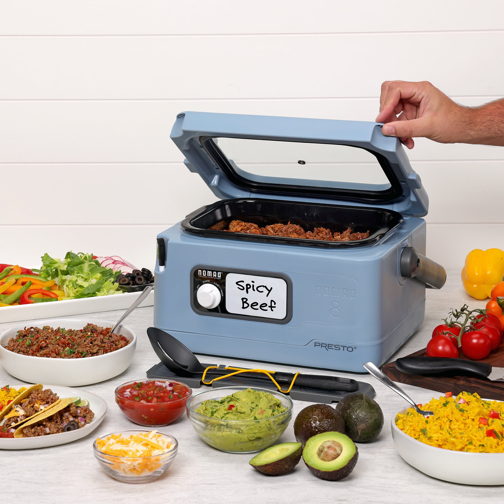 Presto 8-Qt Nomad Traveling Slow Cooker Blue