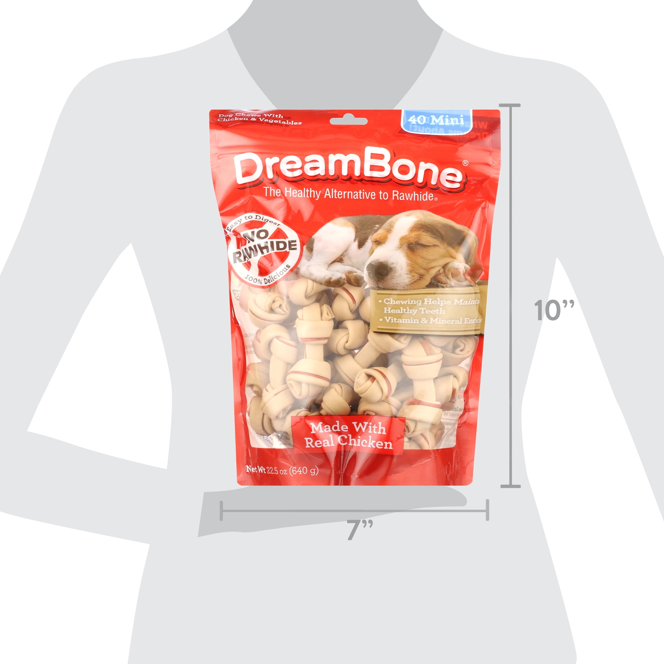(3 pack) DreamBone Chicken Flavored Rawhide-Free Dog Chews, Mini, 22.5 Oz. (40 Count)