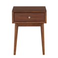 thumbnail image 2 of Mesa auxiliar de madera Benzara con 1 cajón, color marrón de mediados de siglo, 2 of 5
