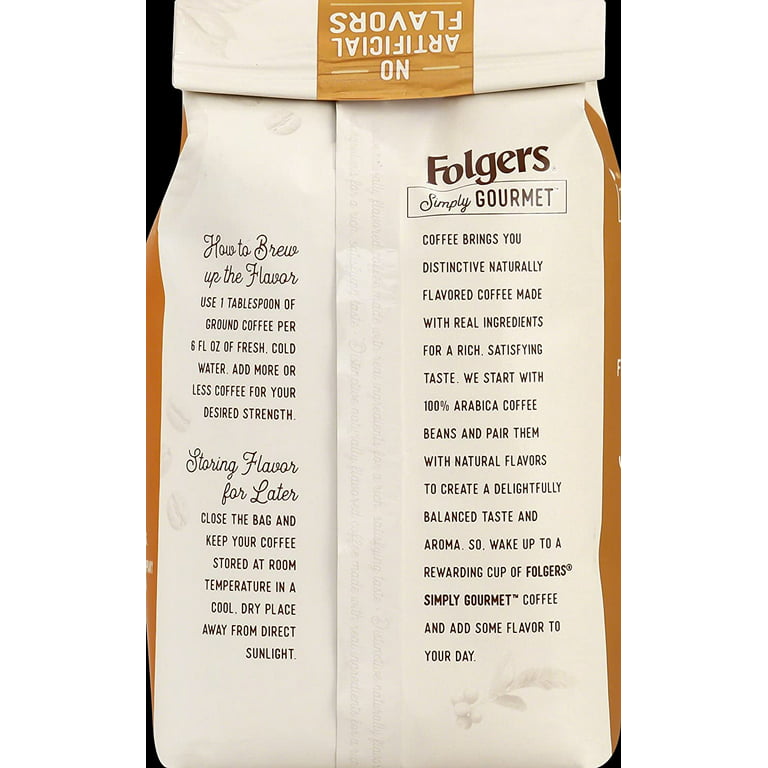 Folgers Simply Gourmet Natural Caramel Flavored Ground Coffee, With Other  Natural Flavors, 10-Ounce Bag