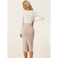 thumbnail image 4 of Falda Midi elegante Allegra K Unicolor Albaricoque L, 4 of 6