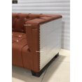thumbnail image 5 of NauticalMart Aviator Three Seater Sofa Real Leather and Aluminum Living Room Vintage Brown Furniture, 5 of 6