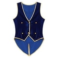 thumbnail image 2 of iiniim Kids Girls Velvet Waistcoat Tailcoat Gothic Steampunk Victorian Tuxedo Jacket Coat Royal Blue 10, 2 of 7