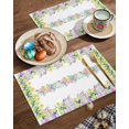 thumbnail image 2 of Easter Placemats Set of 6, Bunny Eggs Floral Placemat for Dining Table Decorations, Spring Flowers Rabbit Place Mats, Spring Table Mats for Kitchen Dinner Seasonal Holiday Party Decor, 2 of 6