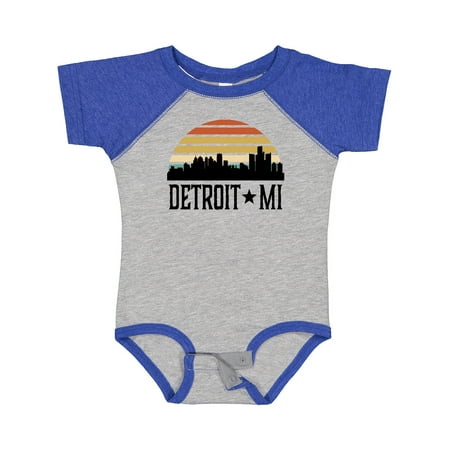 

Inktastic Detroit Michigan Skyline Retro Gift Baby Boy or Baby Girl Bodysuit