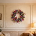 thumbnail image 6 of Lilixerw 17 inch Spring Summer Flower Wreaths for Front Door,Artificial Colorful Floral Door Wreaths with Lavender Daisies Green Leaves Farmhouse for Outside Home Window Decor, 6 of 6