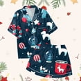 thumbnail image 5 of WEAIXIMIUNG Ensemble de Pyjama Décontracté pour Enfants de Noël Imprimé, Chemise à Col Boutonnée à Manches Courtes et Short 10-11 Ans, 5 of 5
