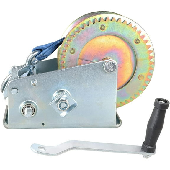 waltyotur Heavy Duty Hand Winch 3500LBS Hand Winch Steel Boat Trailer Winch with 10M Nylon Belt