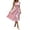 A-Pink979, variant on Women's Tie Shoulder Gingham Dress Round Neck Smocked Waist Summer Casual Midi Dress