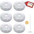 thumbnail image 1 of 6 Pack Mop Head Replacement Spin Mop Replacement Head Microfiber Spin Mop Refills Easy Cleaning Round Shape Standard Size, 1 of 5