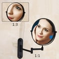 thumbnail image 2 of Makeup Vanity Mirror,Two-Sided Wall Mounted Beauty Mirror 3X Magnification Bathroom Mirror 360°Swivel Extendable Cosmetic Mirror,Black, 2 of 6