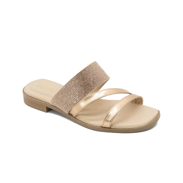 Sandalia De Piso Lady Paulina® Mujer Con Brillos Dorados salmon 24.5