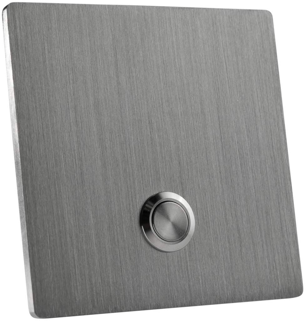 MSH Modern Stainless Hardware Model S1 Stainless Steel Doorbell Button in 304 Stainless Steel 3.54” x 3.54” x 5/32” (4mm Thick) - image 3 of 4