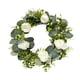 thumbnail image 2 of Corona Floral, Flores de Peonía Artificiales, Guirnalda Decorativa con Hojas, 35cm, para Puerta Principal, Pared, Escaleras, Decoración de Hogar Primaveral, 2 of 6