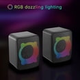 thumbnail image 4 of NARABB Light Emitting Computer Speaker USB Mobile Phone Laptop Desktop Mini Speaker Hifi Stereo Sound Cable Subwoofer Computer Audio 2 Pcs, 4 of 9