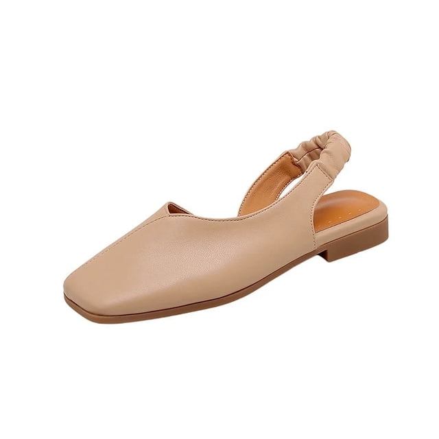 Chaussures pour Femmes Bout Carré Talons Épais Escarpins Rétro Français Bout Couvert à Franges Sandales d'Été