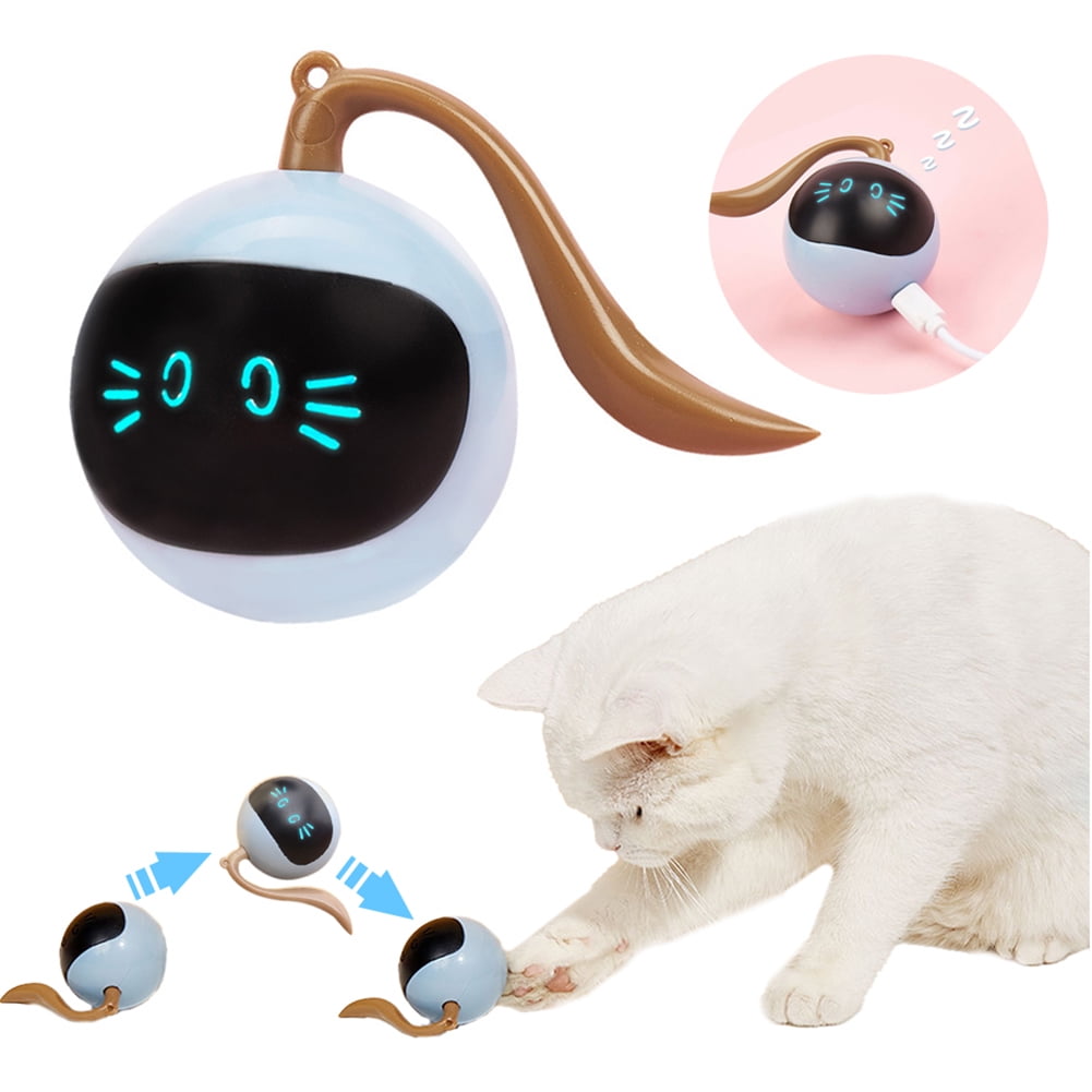 Tongliya 1 plastic pet two Fuli little magic ball cat toy electric amusing cat ball intelligent automatic rolling ball USB charging self hi blue Walmart