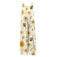 thumbnail image 5 of Xyxonk Yellow Jumpsuit for Women Floral Printed Sleeveless Cotton Jumpsuits Loose Casual Romper with Pockets Baggy Jumper Yellow S, 5 of 6